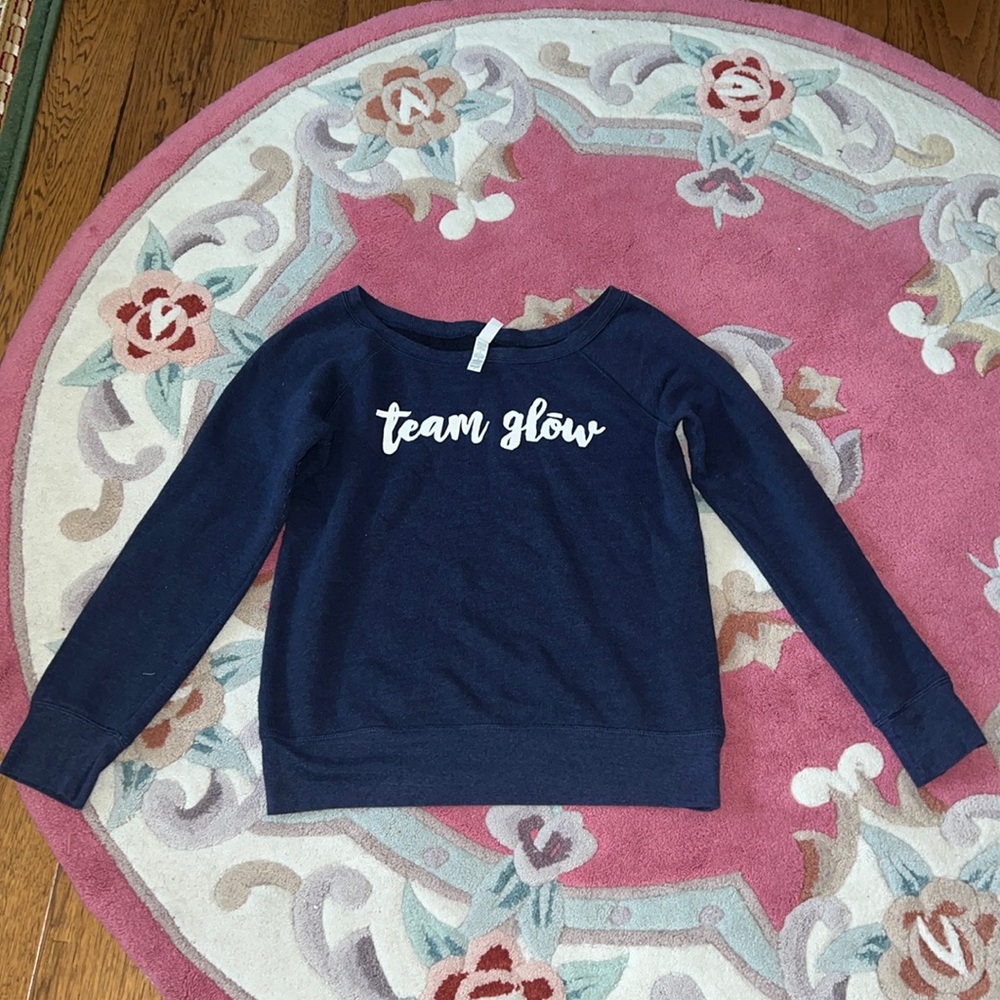 Bella + Canvas navy blue boat neck sweatshirt